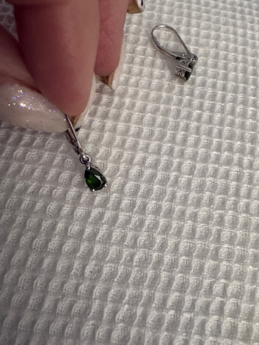 Sterling Silver     TanzaniteTeardrop Dangle Earrings - Peacock Tanzanite. rare